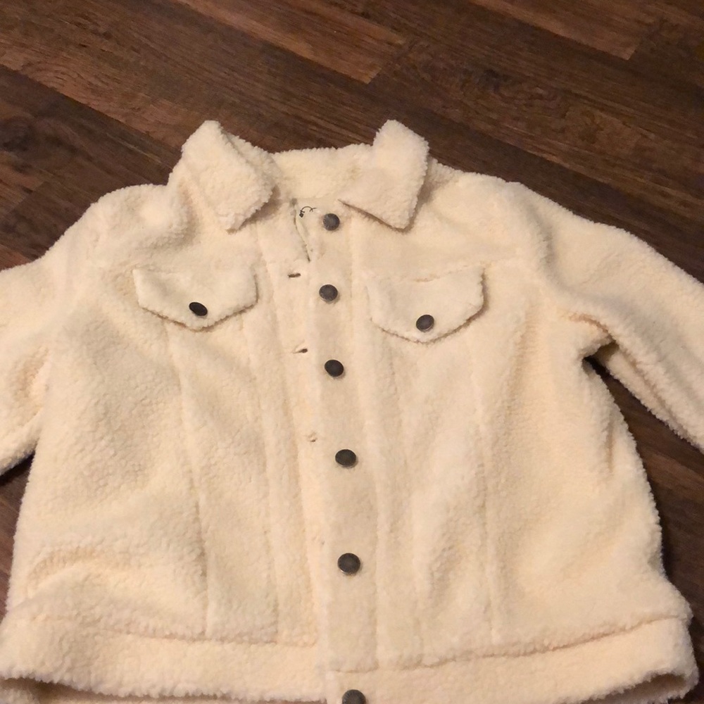 White teddy bear coat